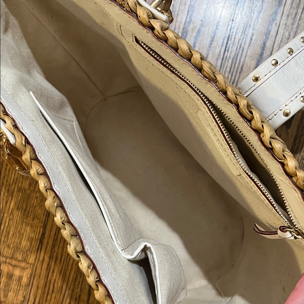 Michael Kors Natural Straw Tote with White Trim and Gold Hardware - Picture 8 of 8